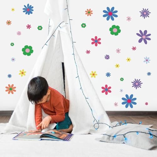 CVANU 9 Sheets of Beautiful Multicolor Flowers Wall Sticker Printed on Frosted Vinyl Self-Adhesive for Wall Decoration (8.3inchX11.7inch)_F164 - Image 2