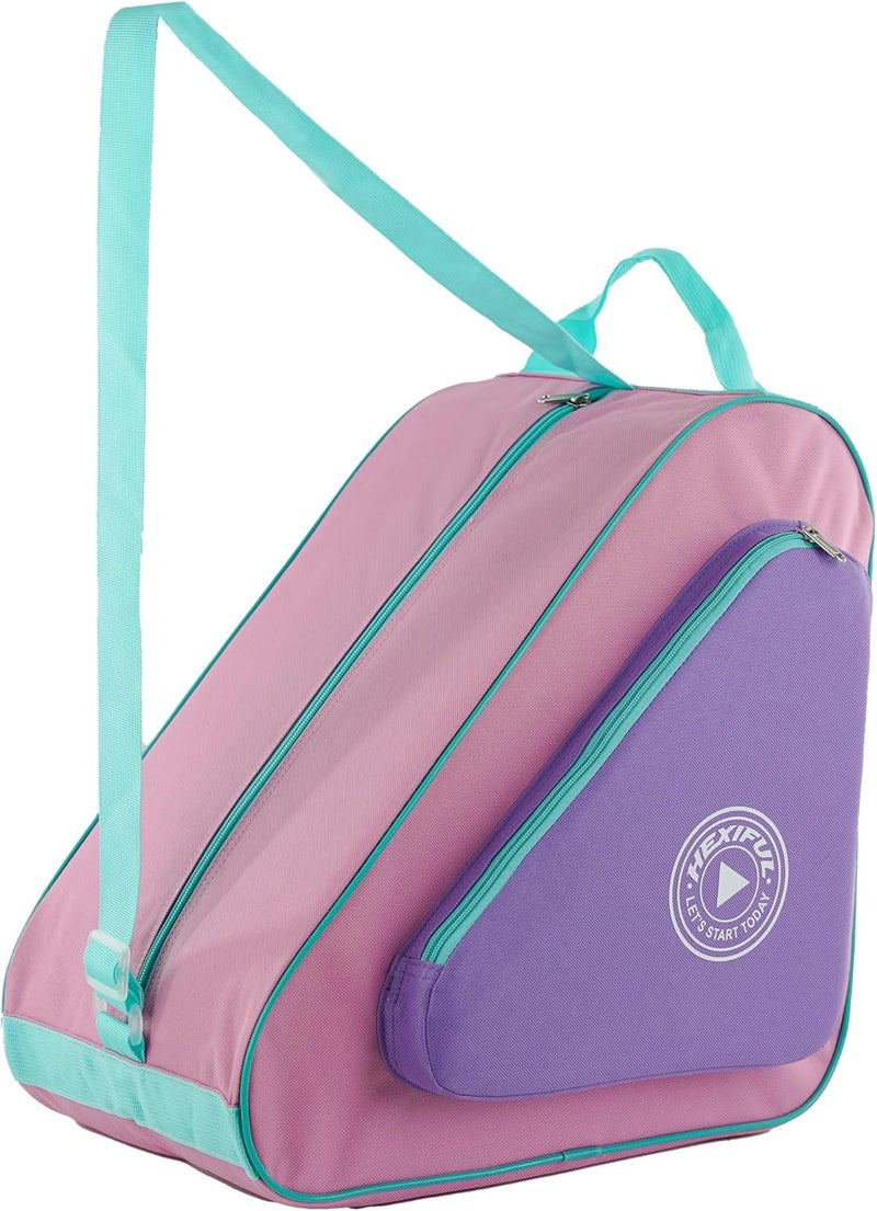 HEXIFUL Skate Bag for Ice, Inline, Roller & Quad Skates - Violet-Pink/Mint - Image 1