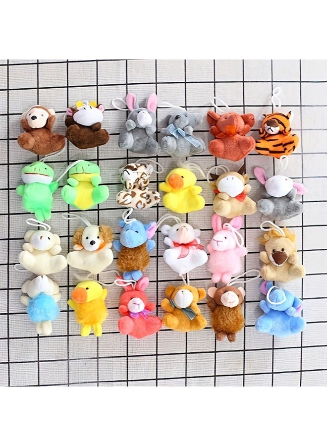 24 قطعة مصغرة أفخم الحيوانات السلسلة الرئيسية ، وجميع أنواع اللعب أفخم لطيف ، الخيار المثالي للأطفال ، جوائز كرنفال ، هدايا المدرسة ، عيد الميلاد الطرف الخصم ، واختيار الساخنة - Image 3