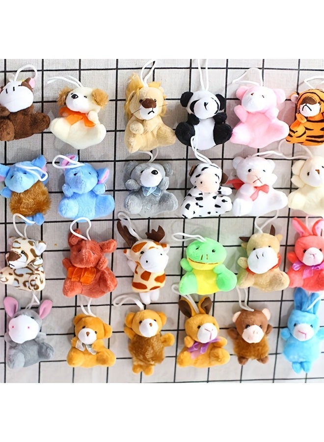 24 قطعة مصغرة أفخم الحيوانات السلسلة الرئيسية ، وجميع أنواع اللعب أفخم لطيف ، الخيار المثالي للأطفال ، جوائز كرنفال ، هدايا المدرسة ، عيد الميلاد الطرف الخصم ، واختيار الساخنة - Image 2