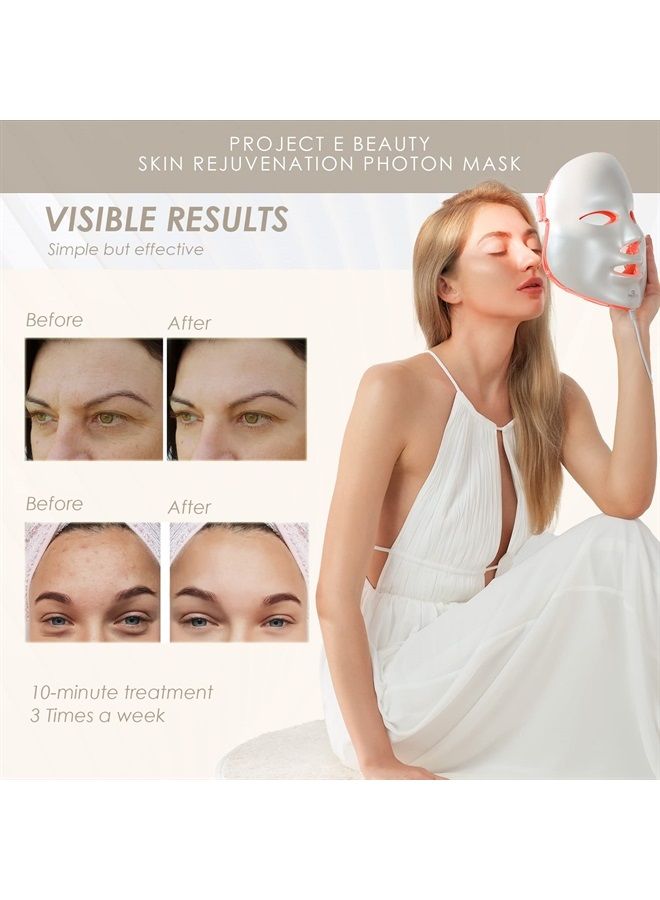 Project E Beauty Skin Rejuvenation Photon Mask | LED Face Mask Light Therapy Red Blue Light Anti-Aging Wrinkle Acne Removal Spa Facial Treatment Home Skincare Mask - Image 5