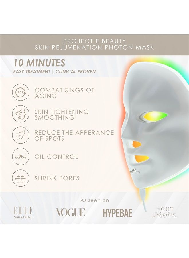Project E Beauty Skin Rejuvenation Photon Mask | LED Face Mask Light Therapy Red Blue Light Anti-Aging Wrinkle Acne Removal Spa Facial Treatment Home Skincare Mask - Image 2