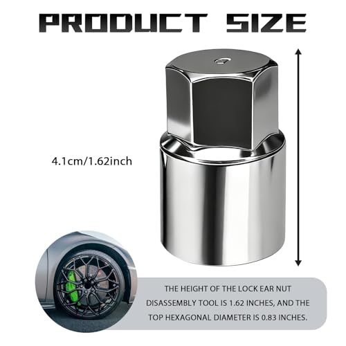 Eponcia Wheel Lock Key Lug Nut Key Locking Lug Nut Removal Tool for Toyota Lexus Tacoma Senna, Security Nuts Socket Wrench Anti-Theft D-Wheel Locking Nuts Socket Adapter Installation & Removal (Silver - Image 2