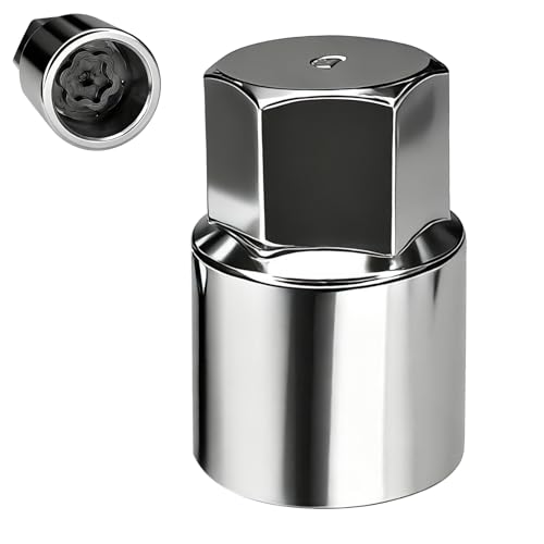 Eponcia Wheel Lock Key Lug Nut Key Locking Lug Nut Removal Tool for Toyota Lexus Tacoma Senna, Security Nuts Socket Wrench Anti-Theft D-Wheel Locking Nuts Socket Adapter Installation & Removal (Silver - Image 1