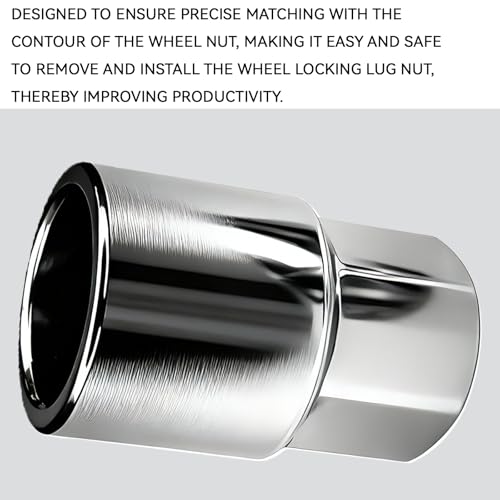 Eponcia Wheel Lock Key Lug Nut Key Locking Lug Nut Removal Tool for Toyota Lexus Tacoma Senna, Security Nuts Socket Wrench Anti-Theft D-Wheel Locking Nuts Socket Adapter Installation & Removal (Silver - Image 4