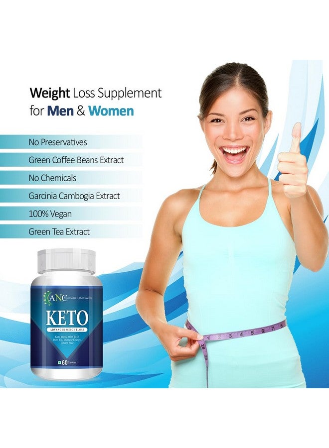انك مكمل غذائي متقدم لإدارة الوزن من Anc Keto مع مستخلص القهوة الخضراء وغارسينيا كامبوغيا، 60 كبسولة (عبوة من قطعتين) - Image 2