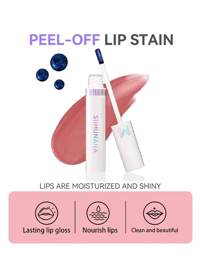 siimunana Wonder Blading Lip Stain Peel Off Masque, Long Lasting, Waterproof And Transfer Proof Nude Lip Tint, Matte Finish Peel Off Lip Stain (Whimsical Warm Rose) - Image 3