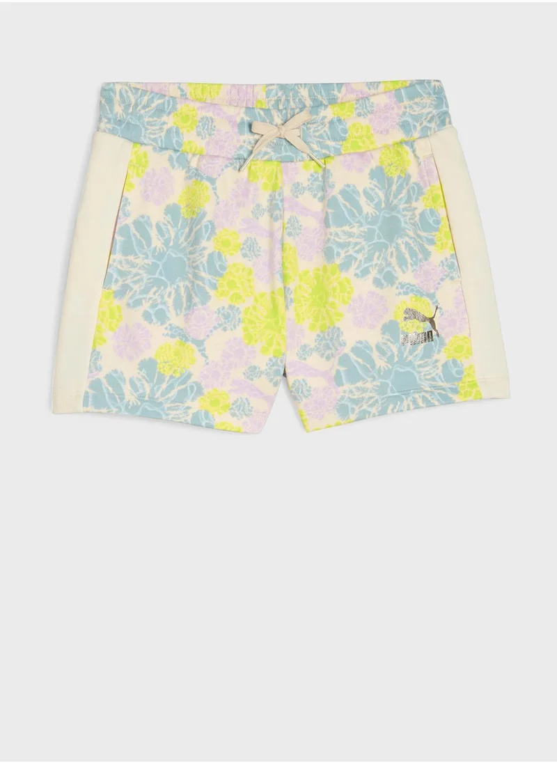 PUMA Kids T7 Snflr Printed Shorts