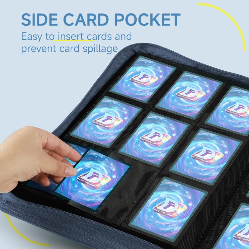 Deoyibu 9 Pocket Card Binder,360 Pockets Trading Card Binder,Double Sided Pocket Collection Binder,Card Folder for MTG,TCG,Game Cards,Sport Cards,Navy Blue - Image 5