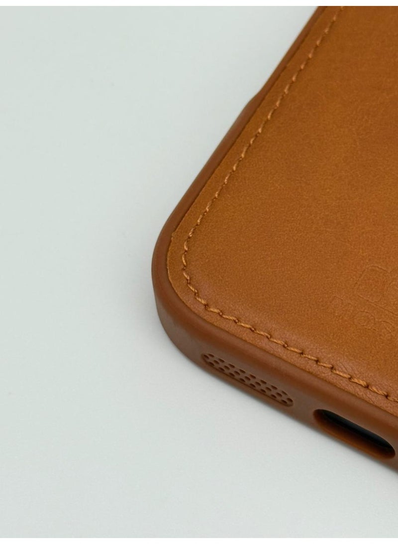 general Luxury Faux Leather MagSafe Phone Case with Magnetic Ring Stand - iPhone 17 series Cover for Hands-Free Viewing & Secure Grip - Image 3