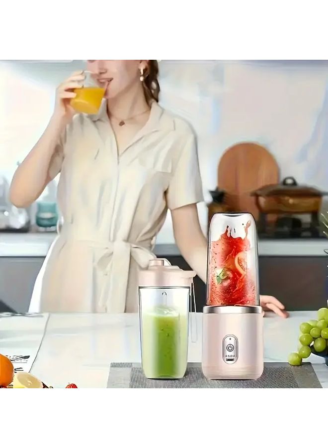 Pink Portable Electric Juicer Blender Cup Wireless Charging 1500mAh USB C Rechargeable - Image 5