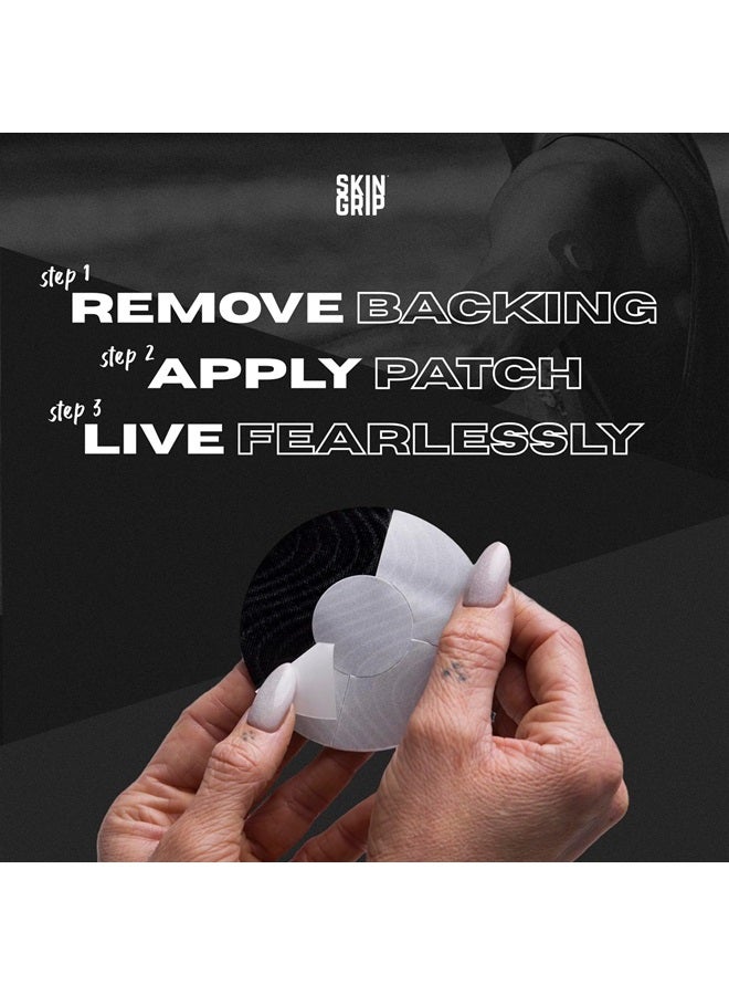 SKIN GRIP Adhesive Patches for Freestyle Libre 2 CGM – Waterproof & Sweatproof Adhesive for 10-14 Days, Pre-Cut Adhesive Medical Tape, Sensor Cover – 20 Pack, Black - Image 4