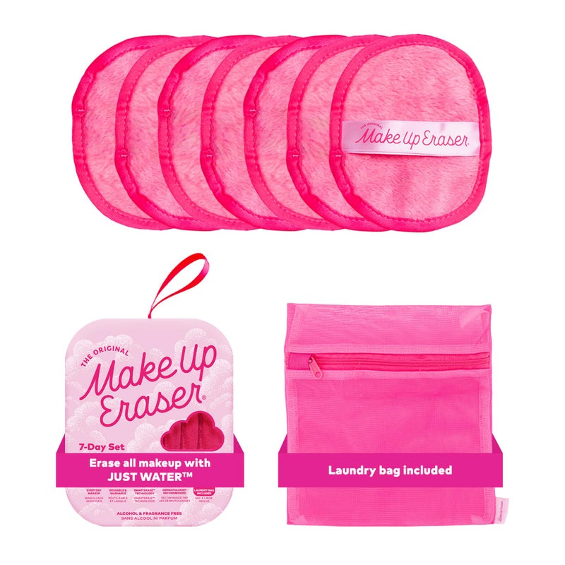 Makeup Eraser The Original MakeUp Eraser 7-Day Set, Erase All Makeup with Just Water, Including Waterproof Mascara, Eyeliner, Foundation, Lipstick, Sunscreen, and More! Original Pink, 7ct. - Image 1