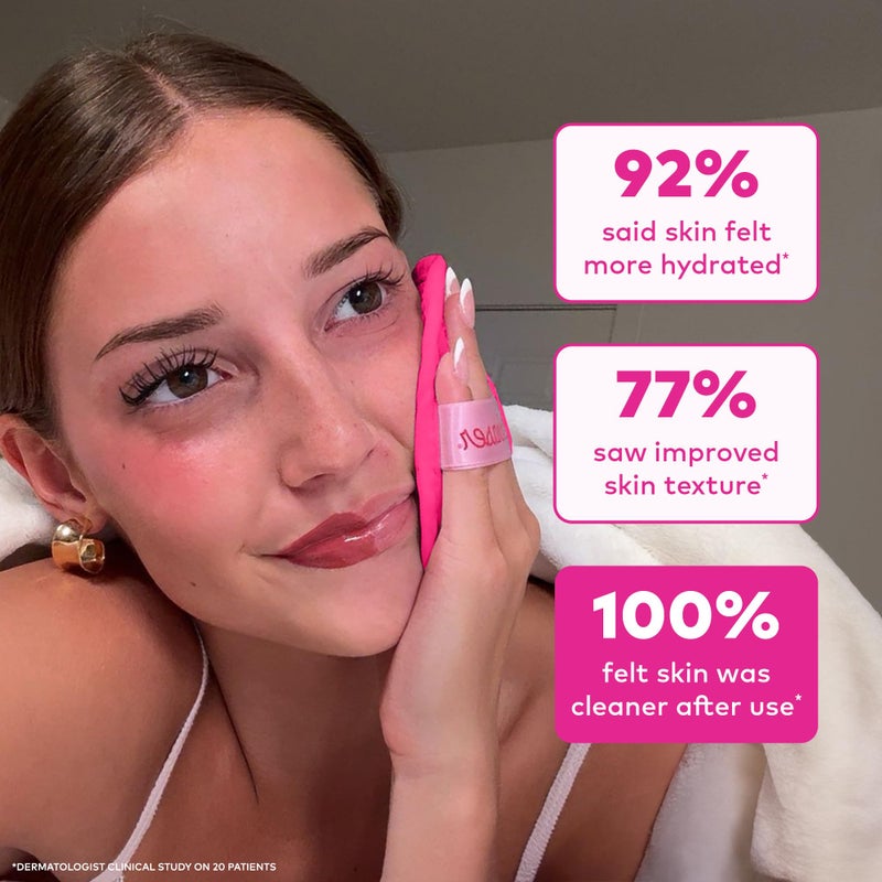 Makeup Eraser The Original MakeUp Eraser 7-Day Set, Erase All Makeup with Just Water, Including Waterproof Mascara, Eyeliner, Foundation, Lipstick, Sunscreen, and More! Original Pink, 7ct. - Image 5
