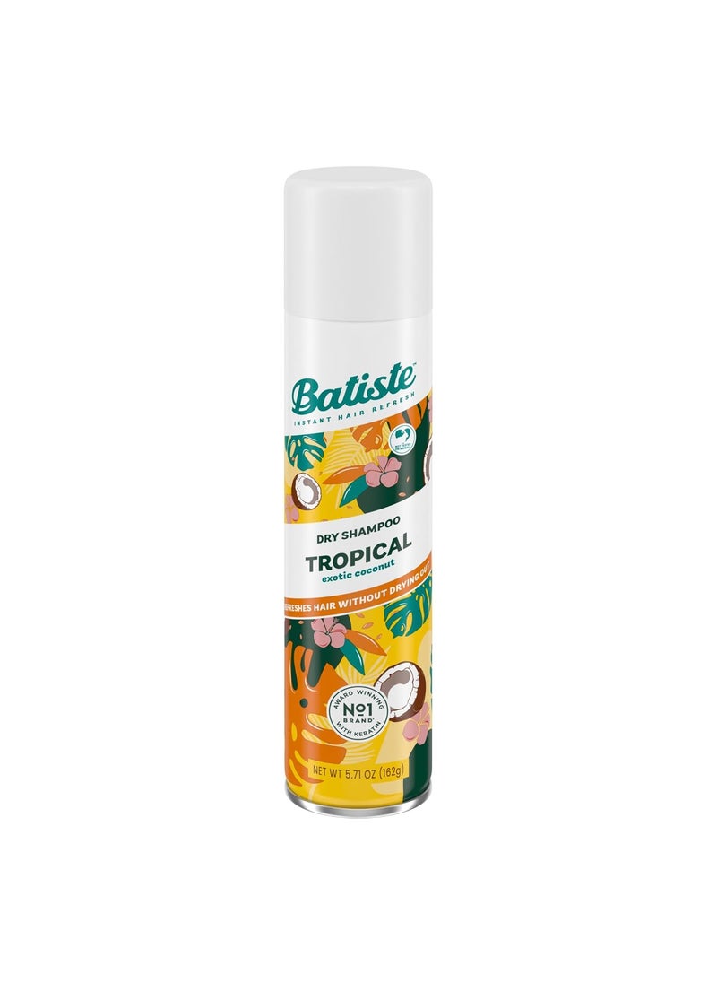 Batiste Batiste Dry Shampoo Tropical Fragrance Refresh Hair and Absorb Oil Between Washes Waterless Shampoo for Added Hair Texture and Body 571 oz Dry Shampoo Bottle 