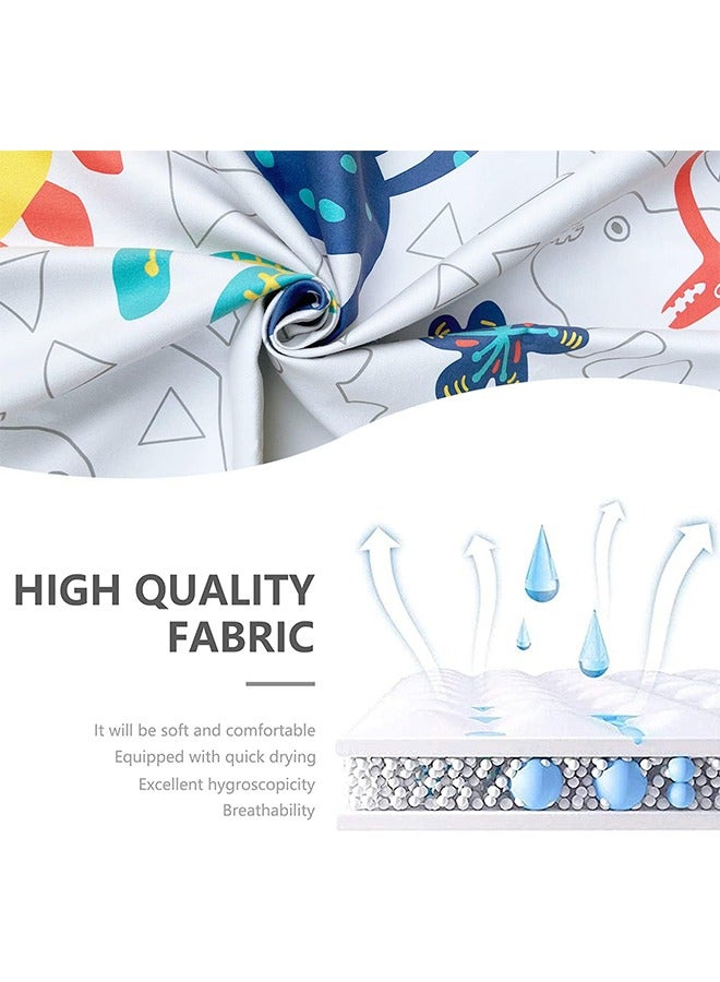 الوجبة منشفة شاطئ سباحة للأطفال، 150*75 سم، منشفة شاطئ فائقة الامتصاص وسريعة الجفاف من الألياف الدقيقة مع حقيبة، منشفة شاطئ بنقشة ديناصور للسفر والتخييم والعطلات - Image 4