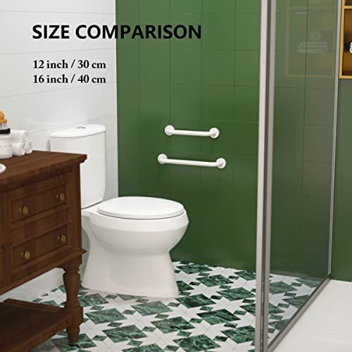 Munzong 16 Inch Anti Slip Shower Grab Bar Oil Rubbed White, Munzong Bathroom Grab Bar, Knurled Bathroom Balance Bar,Safety Hand Rail Support Handicap Elderly Injury Senior Assist Bath Handle - Image 5