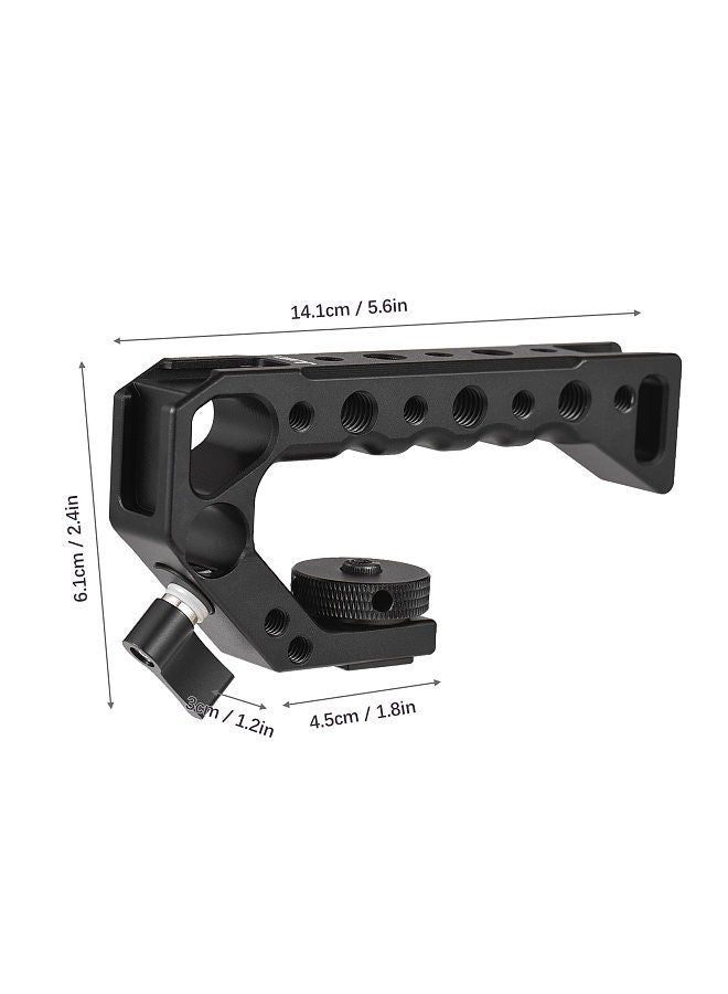 Universal Top Handel Camera Top Handgrip with 4 Cold Shoe Mounts ARRI Positiong Hole 1/4in And 3/8in Threaded Holes Compatible with Camera Cage Sports Camera for Vlogging Live Streaming  - Image 4
