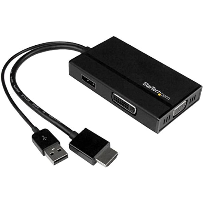 Startech.com .COM TRAVEL A/V ADAPTER 3-IN-1 HDMI TO DISPLAYPORT VGA OR DVI - 1920 X 1200 (HD2DPVGADVI) - Image 1