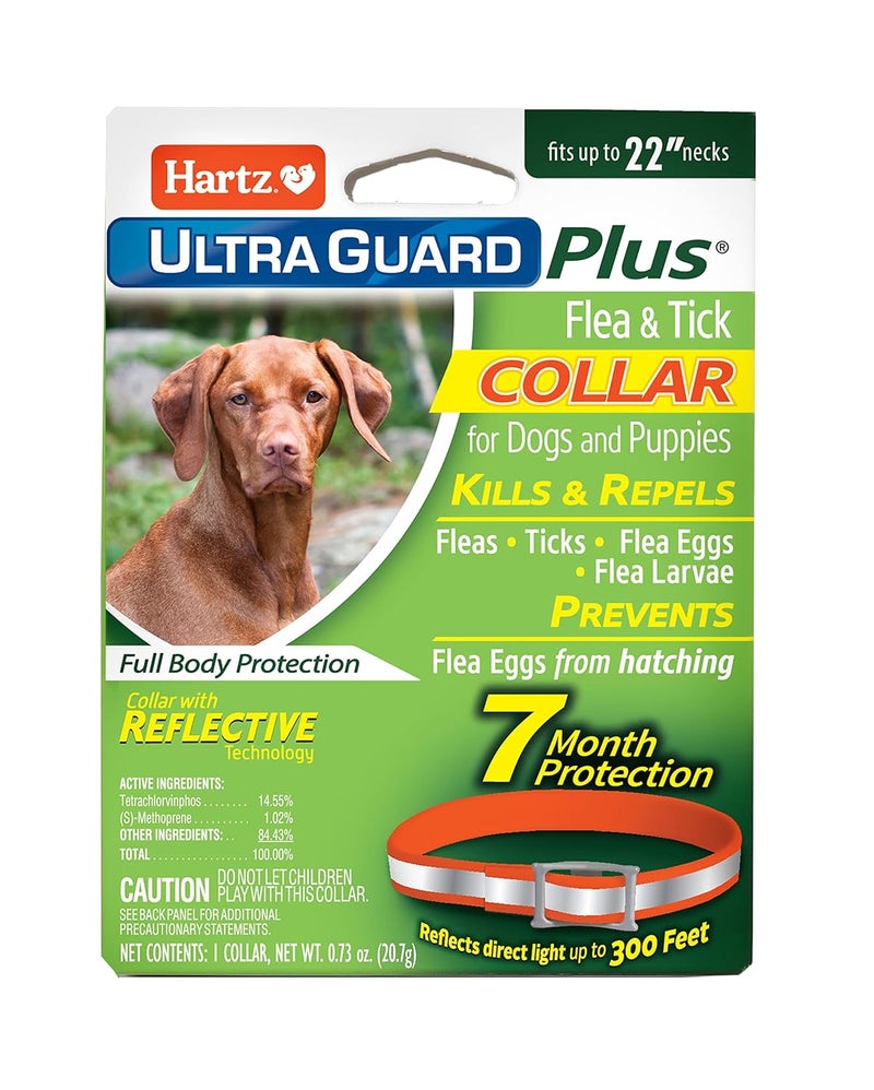 Hartz UltraGuard Plus 7 Month Protection Reflective Flea & Tick Collar for Dogs and Puppies - 22in - Image 1