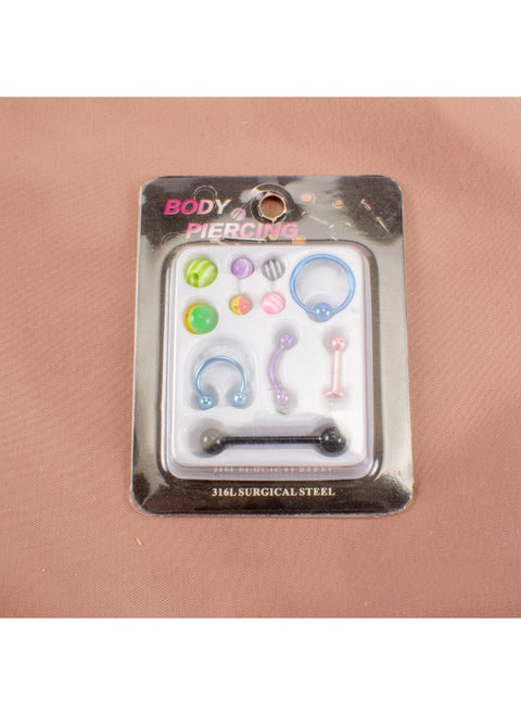 Set of Multi Colored Stainless Steel Piercing