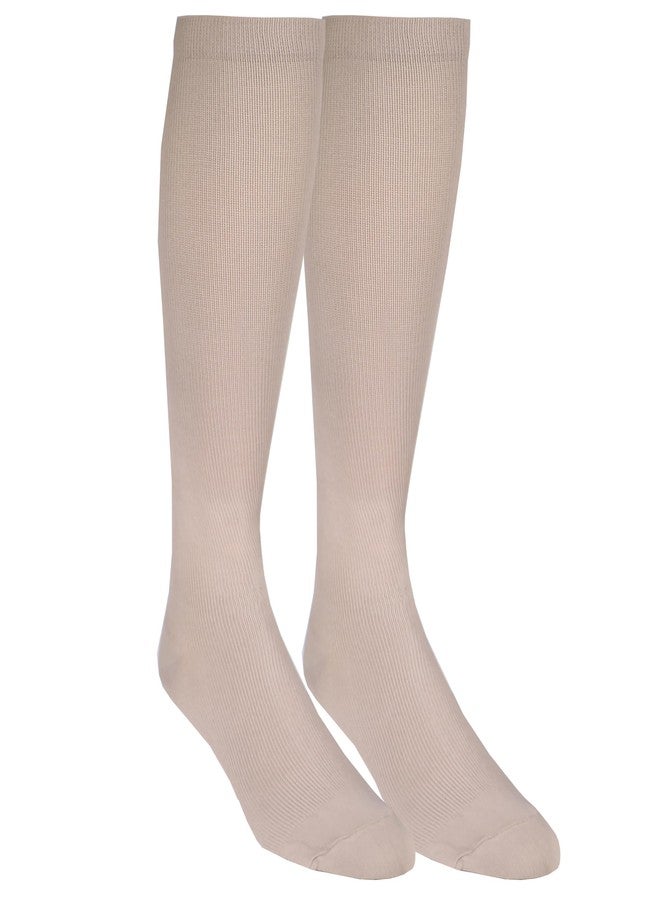 Truform Women's 15-20 mmHg Medical Compression Socks, Moderate Support Soft Stretch Comfort Microfiber, Knee High, Closed Toe, Tan, Small - Image 2