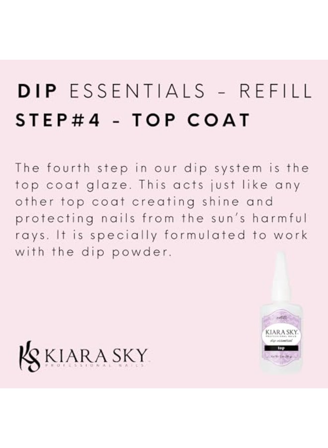 Kiara Sky Dip Powder Manicure Top Coat Refill 2 oz Size No Lamp or Monomer Needed Easy to Use - Image 3