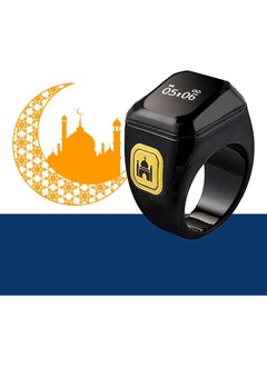 ADAK ADAK Smart Tasbih Zikr Ring – Islamic Prayer Companion | OLED Display | Prayer Timing Reminder | Waterproof | Wearable Technology – Black 22mm  - Image 3