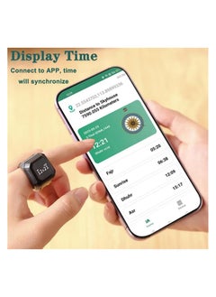 ADAK ADAK Smart Tasbih Zikr Ring – Islamic Prayer Companion | OLED Display | Prayer Timing Reminder | Waterproof | Wearable Technology – Black 22mm  - Image 4