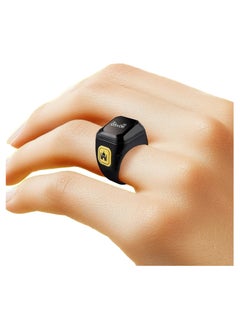 ADAK ADAK Smart Tasbih Zikr Ring – Islamic Prayer Companion | OLED Display | Prayer Timing Reminder | Waterproof | Wearable Technology – Black 22mm  - Image 5