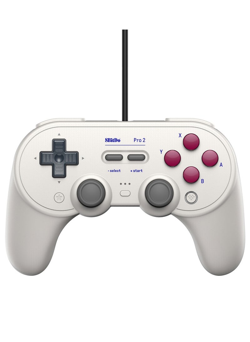 8Bitdo وحدة تحكم الألعاب السلكية 8BitDo Pro 2 الكلاسيكية لجهاز سويتش، ويندوز، أبل، أندرويد، ستيم ديك، وراسبيري باي مع عصا التحكم/المشغلات بتأثير هول، زرين خلفيين بمستوى احترافي، وظيفة التربو، الاهتزاز والتحكم في الحركة، جيروسكوب 6 محاور، تخصيص تخطيط الأزرار، قبضة محسّنة - Image 1