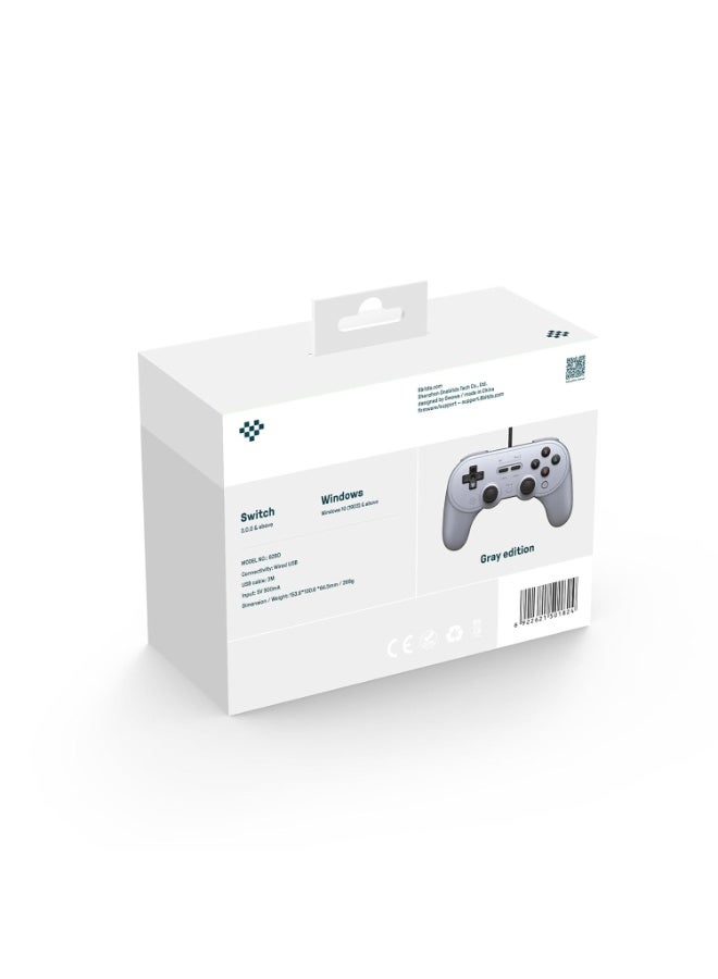 8Bitdo وحدة تحكم الألعاب السلكية 8BitDo Pro 2 الكلاسيكية لجهاز سويتش، ويندوز، أبل، أندرويد، ستيم ديك، وراسبيري باي مع عصا التحكم/المشغلات بتأثير هول، زرين خلفيين بمستوى احترافي، وظيفة التربو، الاهتزاز والتحكم في الحركة، جيروسكوب 6 محاور، تخصيص تخطيط الأزرار، قبضة محسّنة - Image 5