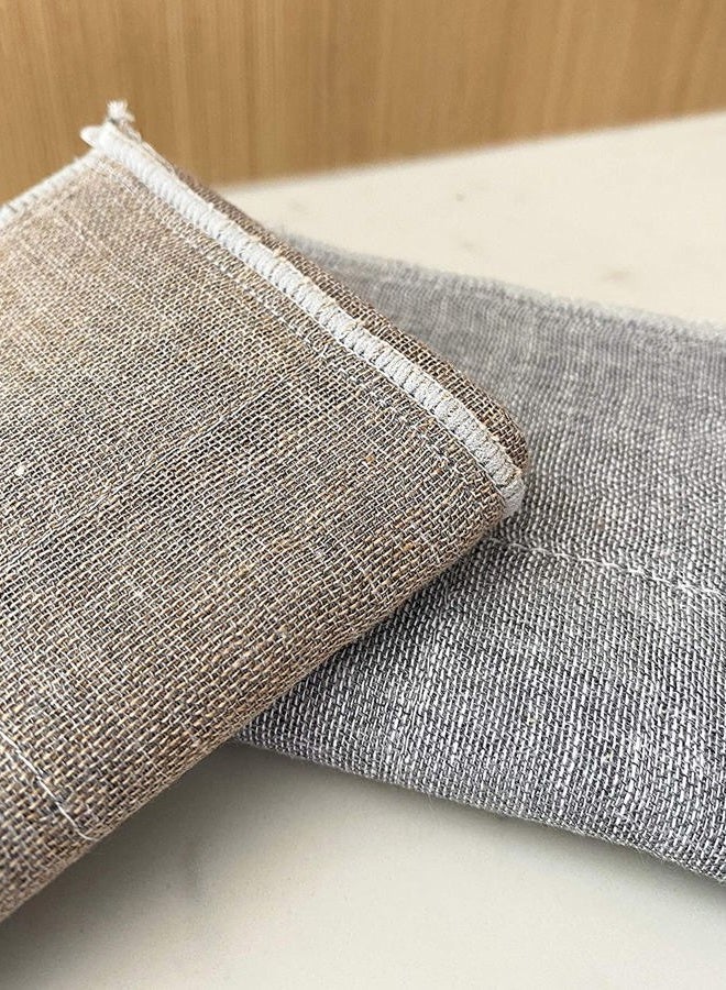 Nawrap IPPINKA Organic Binchotan Face Towel, Set of 2, Naturally Anti-Odor, Gray/Ivory - Image 2
