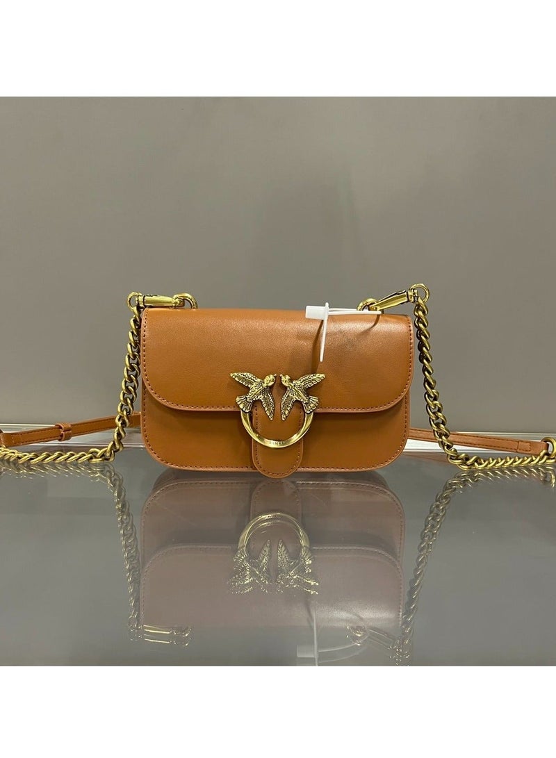 Pinko Chain Solid Color Crossbody Shoulder Bag 18*11*5cm - Image 1