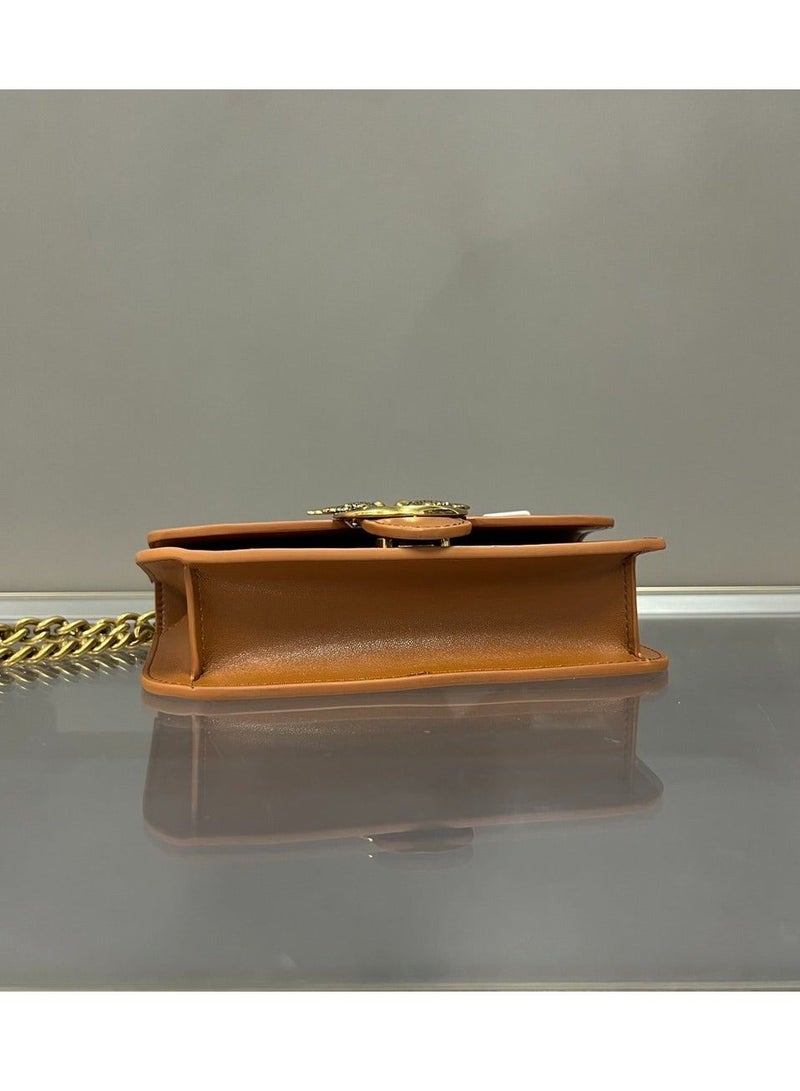 Pinko Chain Solid Color Crossbody Shoulder Bag 18*11*5cm - Image 4