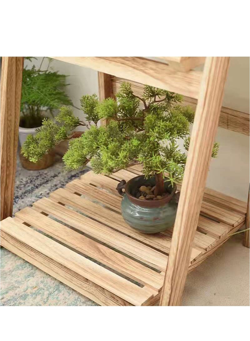 LINGWEI Wooden Flower Stand Foldable Four Layers Great For Displaying Potted Plants Books Shelves Flowers Rack Home Indoor Outdoor Decoration  - Image 5