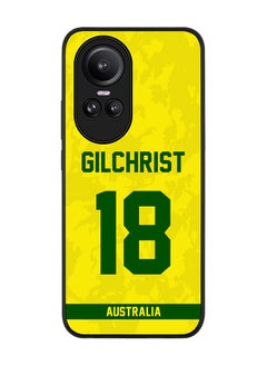 Rugged Black Edge case for Oppo Reno10 / Oppo Reno10 Pro, Custom Slim fit Thin Phone Case Cover - Team Australia Adam Gilchrist, Jersey No 18