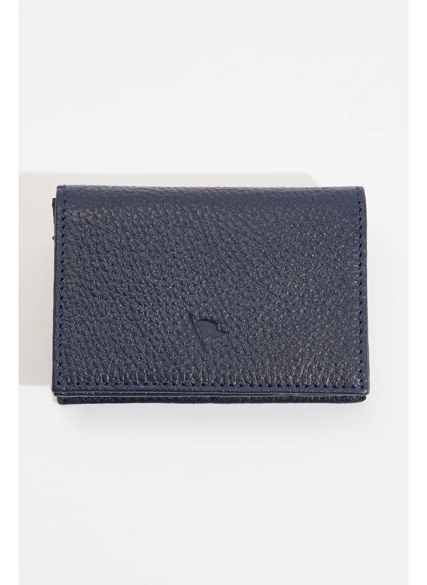 Tudors Men's Leather Navy Blue Wallet