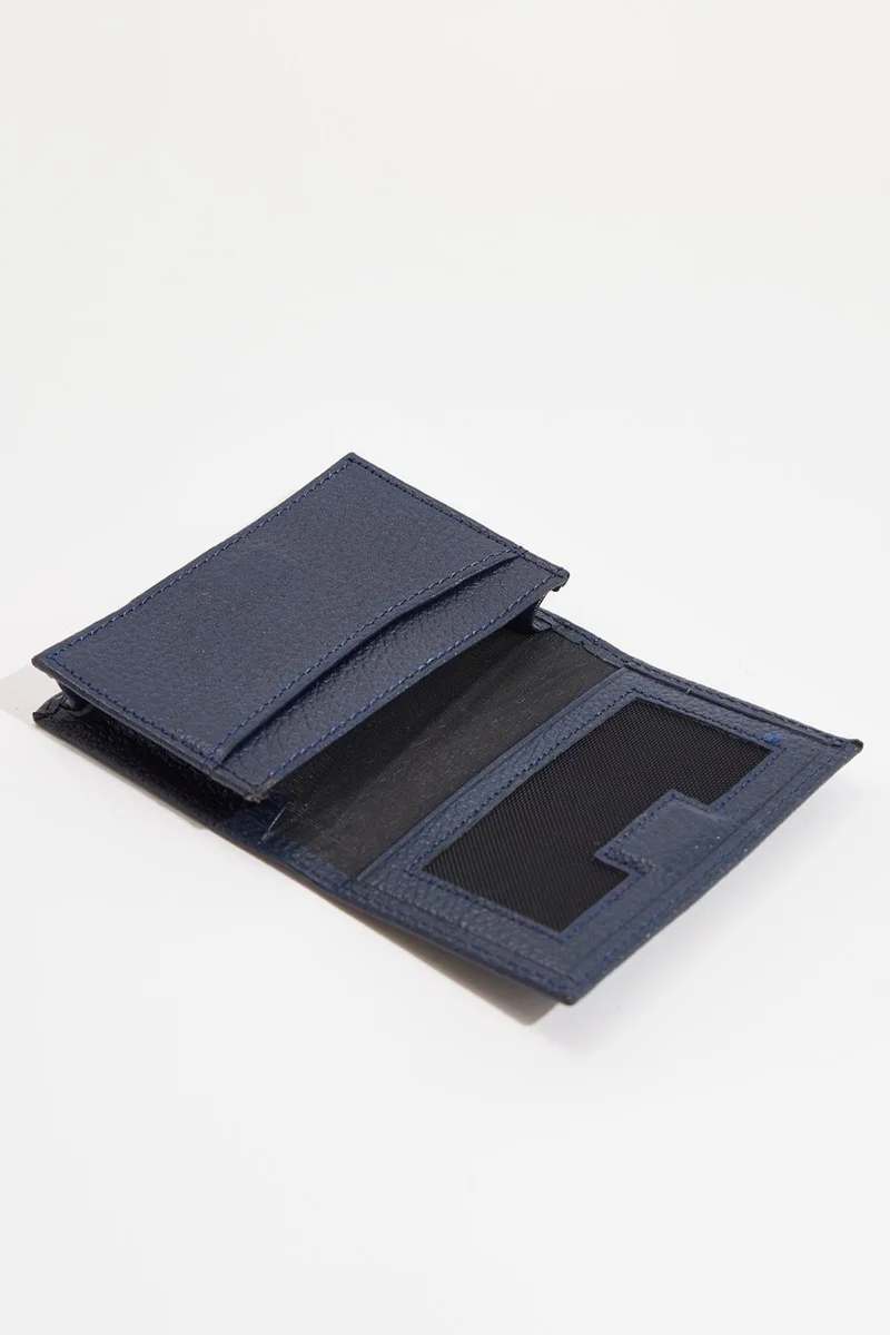 تودورس Men's Leather Navy Blue Wallet