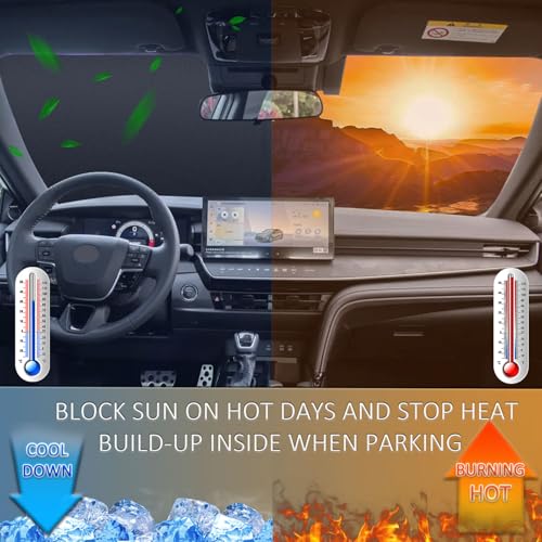 TOPINSTALL واقي شمس قابل للطي متوافق مع تويوتا كامري 2025 2026، واقي شمس نافذة أمامية مع حقيبة تخزين، واقي شمس زجاج أمامي أكثر سمكًا - Image 4