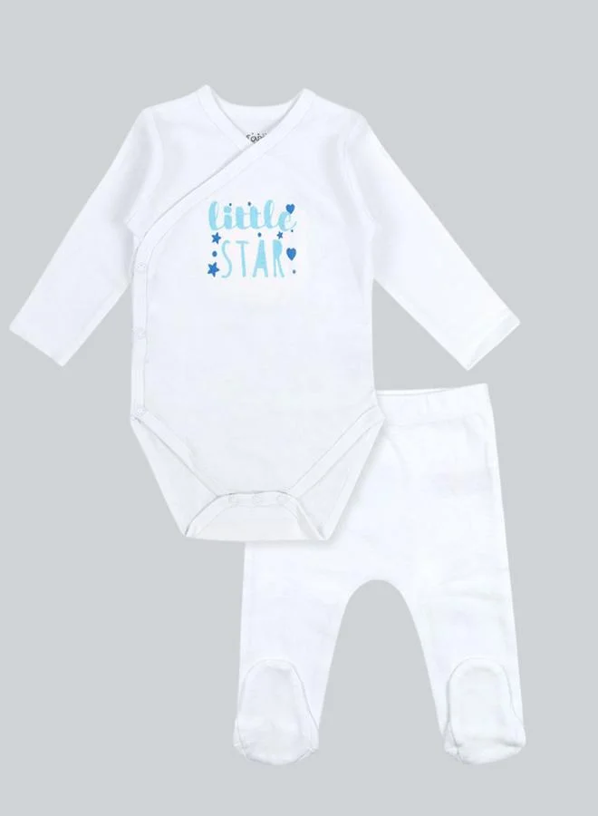 Luna & Lily Baby Wrap Bodysuit and Soft Footed Pants Set