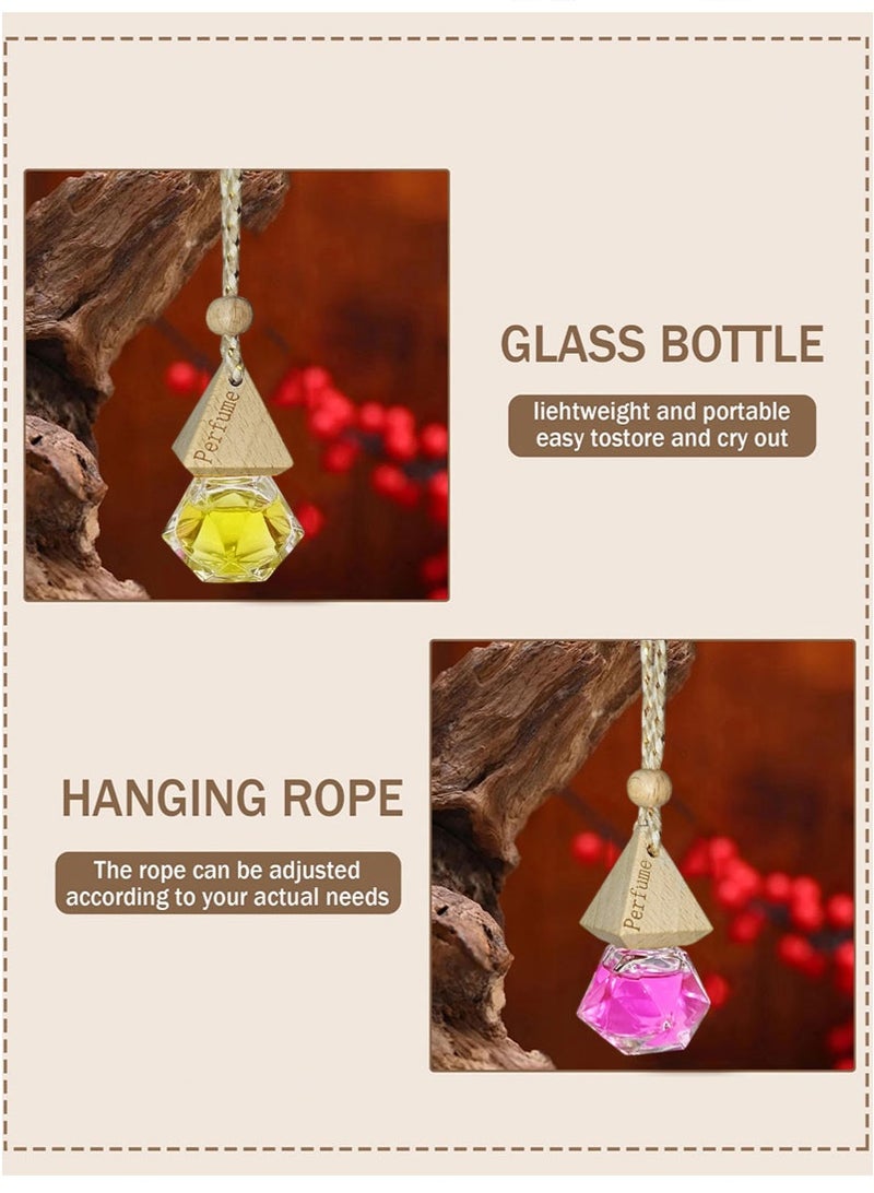 مجيد زجاجات معطر جو للسيارة، زجاجات معطر جو على شكل قلادة، زجاجات ناشر للزيوت العطرية، (قطعتان من الزجاجات المعبأة) - Image 2