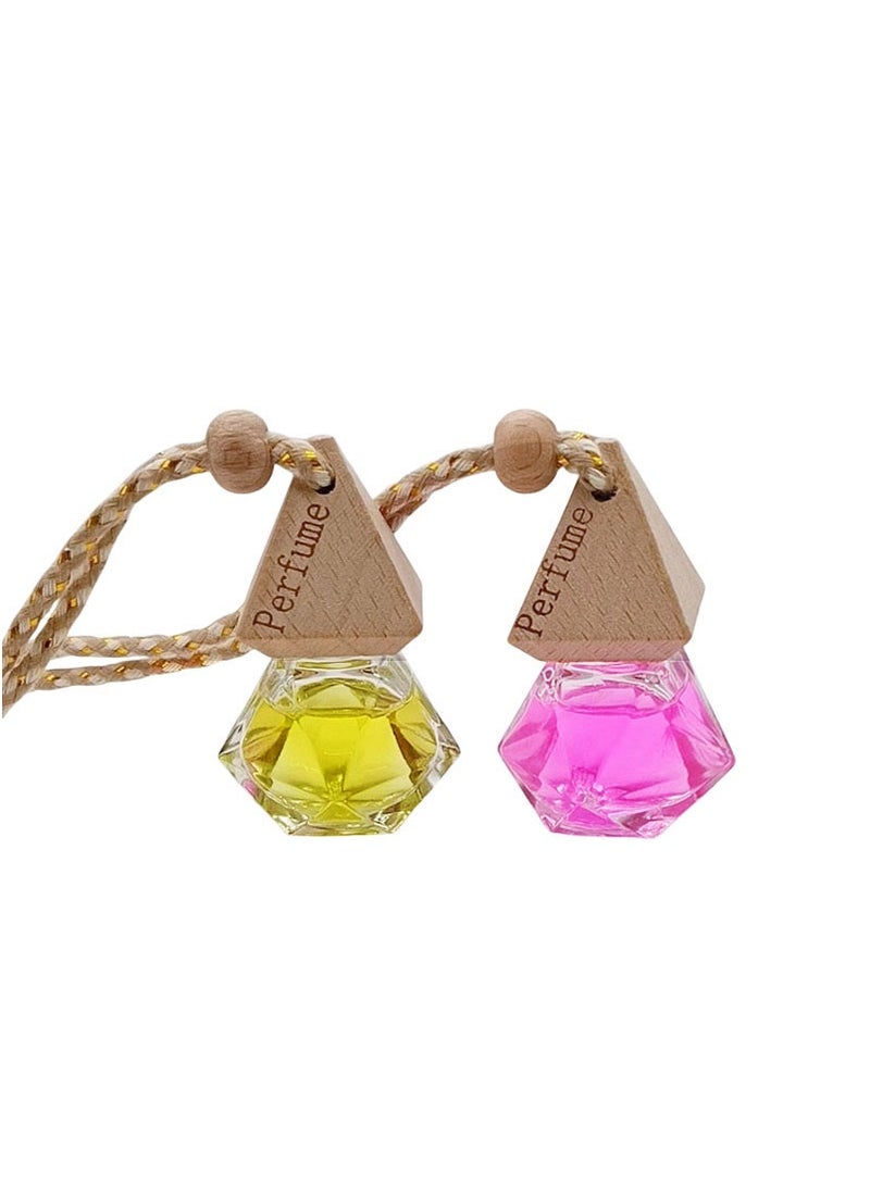 مجيد زجاجات معطر جو للسيارة، زجاجات معطر جو على شكل قلادة، زجاجات ناشر للزيوت العطرية، (قطعتان من الزجاجات المعبأة) - Image 4