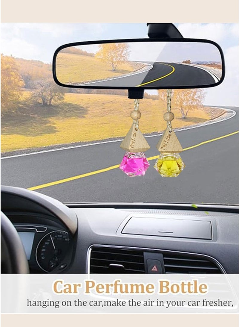 مجيد زجاجات معطر جو للسيارة، زجاجات معطر جو على شكل قلادة، زجاجات ناشر للزيوت العطرية، (قطعتان من الزجاجات المعبأة) - Image 3