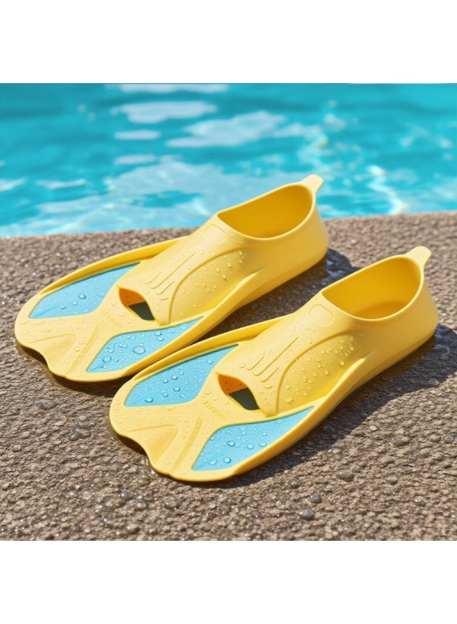 Bluejw Swim Training Fins Short Light Swim Flippers Snorkel Training Fins Suitable Beginners for Girls Boys 3XS - Image 1