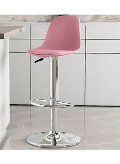 DubaiGallery Flannel Bar Stools Round Seat, Modern Casual High Barstool Chairs with Back Footrest, Counter Cafe Kitchen Breakfast Pub  - Image 1