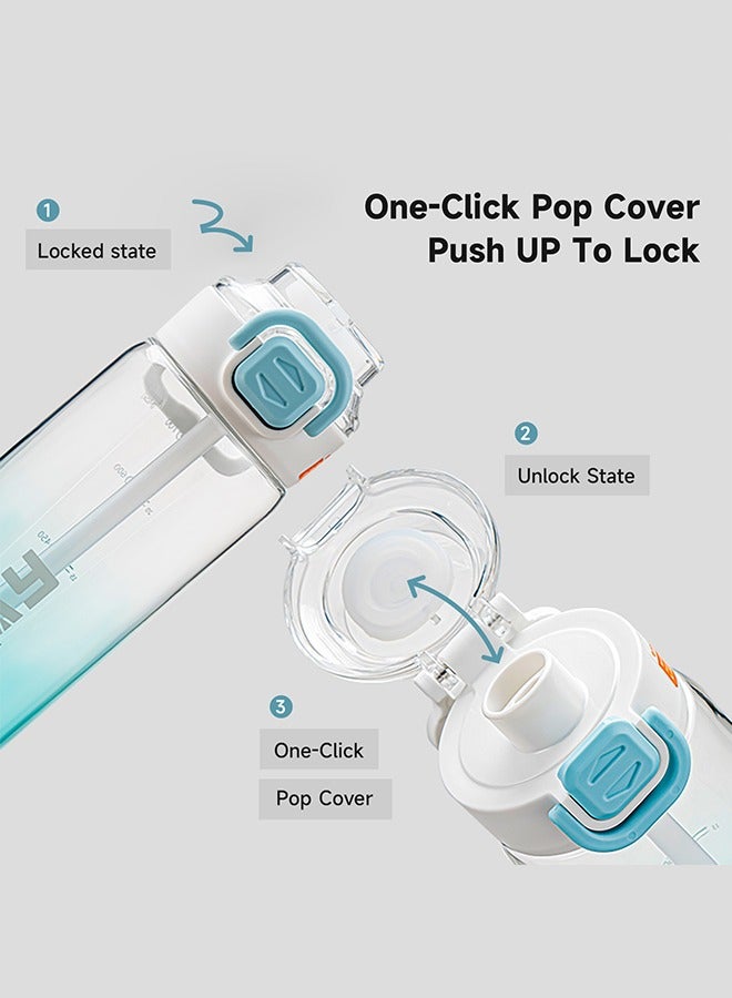 شوتاي زجاجات مياه رياضية سعة 800 مل خالية من BPA ومضادة للتسرب بتدفق سريع مع ماصة قابلة للازالة، زجاجة مياه لصالة الالعاب الرياضية والمدرسة واللياقة البدنية والرياضات الخارجية من شوتاي، - Image 4