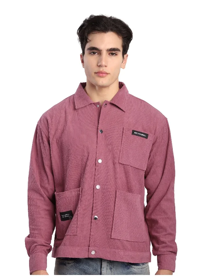 Beyoung Mauve Pink Corduroy Shacket