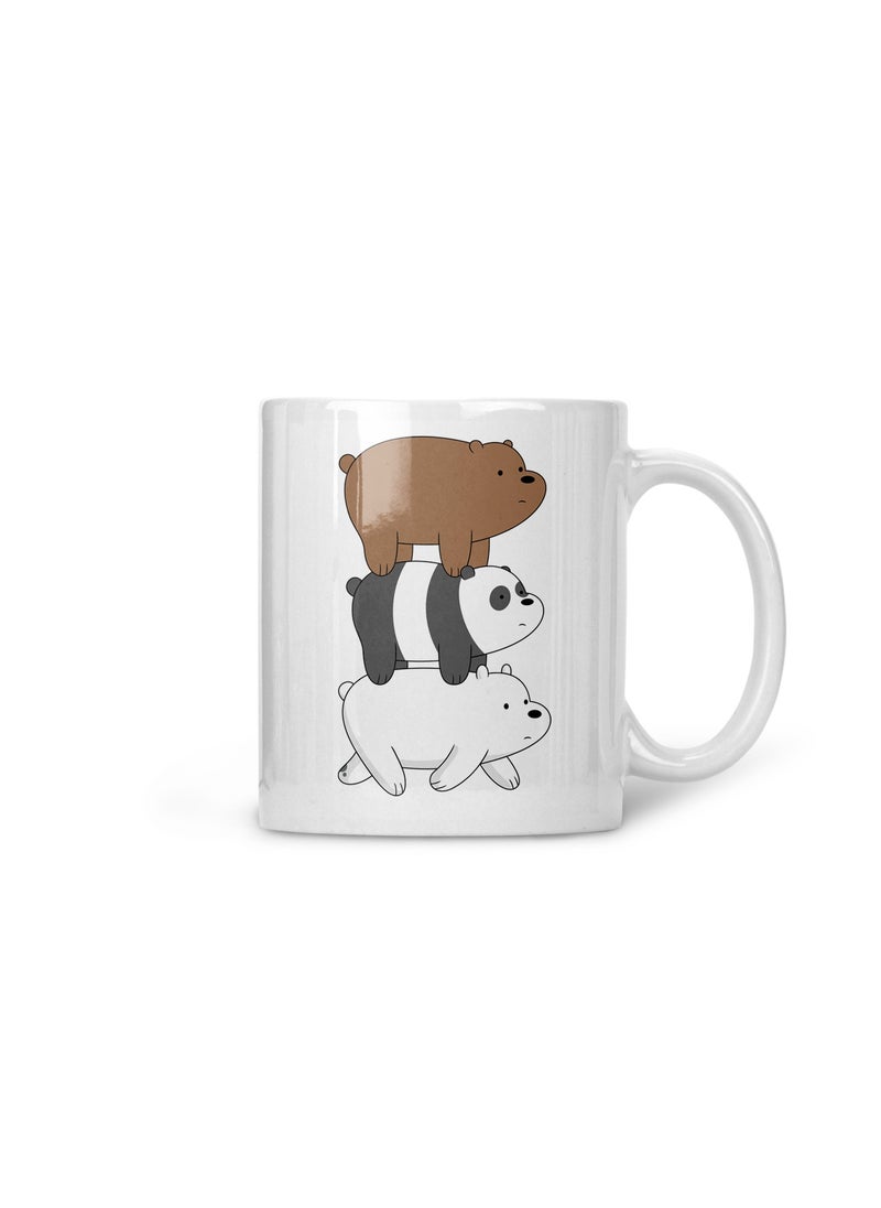Reeman Design White mug with Three Bears design printed 