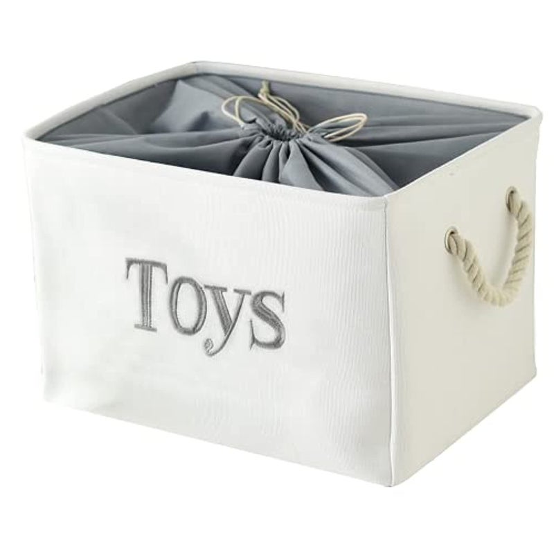 INough Toy Storage for Kids Toy Box Lightweight Collapsible Toy Storage Organizer Toys Bin with Handle, Storage Baskets for Kids, Boys, Girls, Nursery Room (Large, Toys) - Image 1
